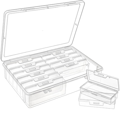 DARUITE Bead Storage Box, 13 Pcs Small Plastic Containers with Lids