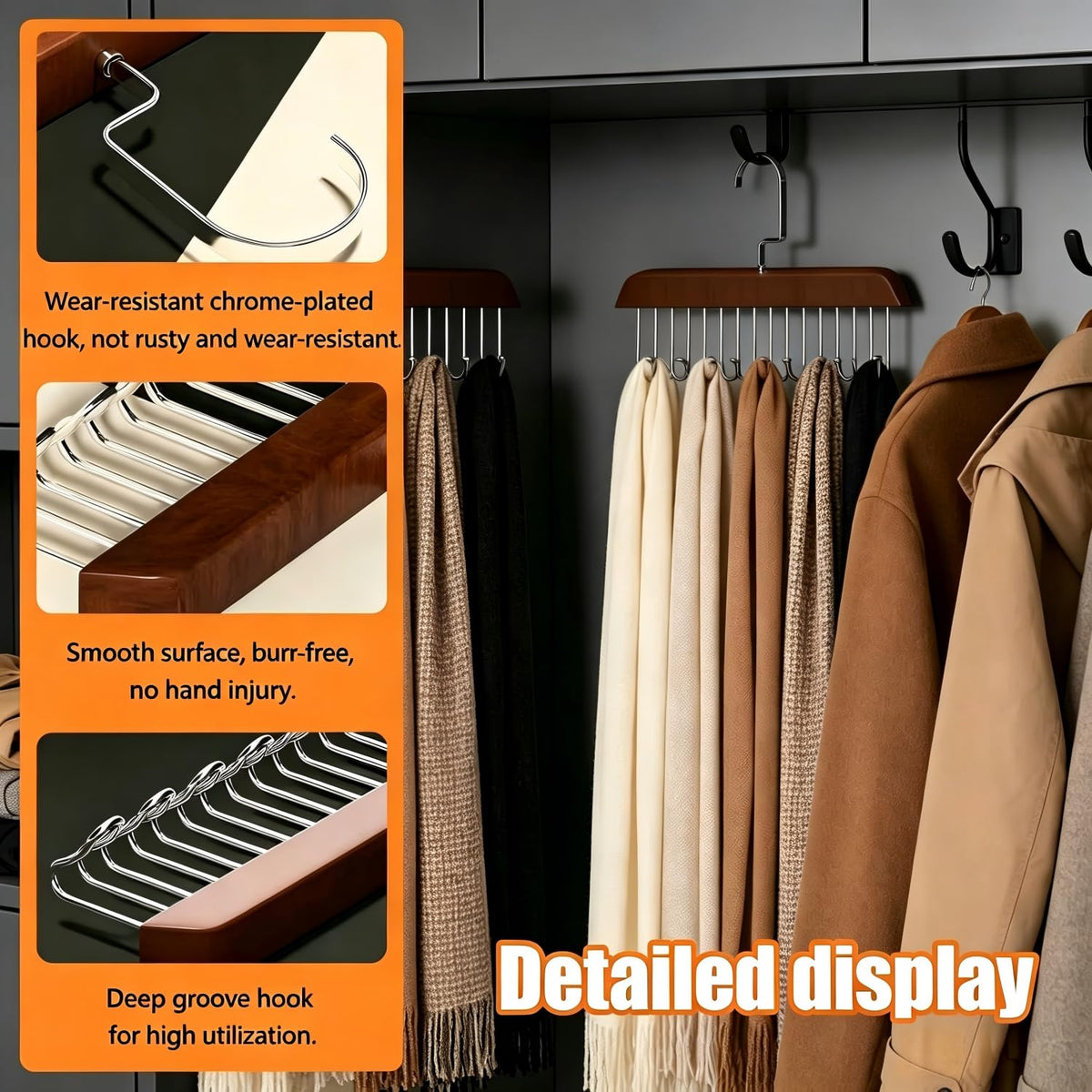 2 Pack Non-Slip Wooden Skid-Proof Belt Holder
