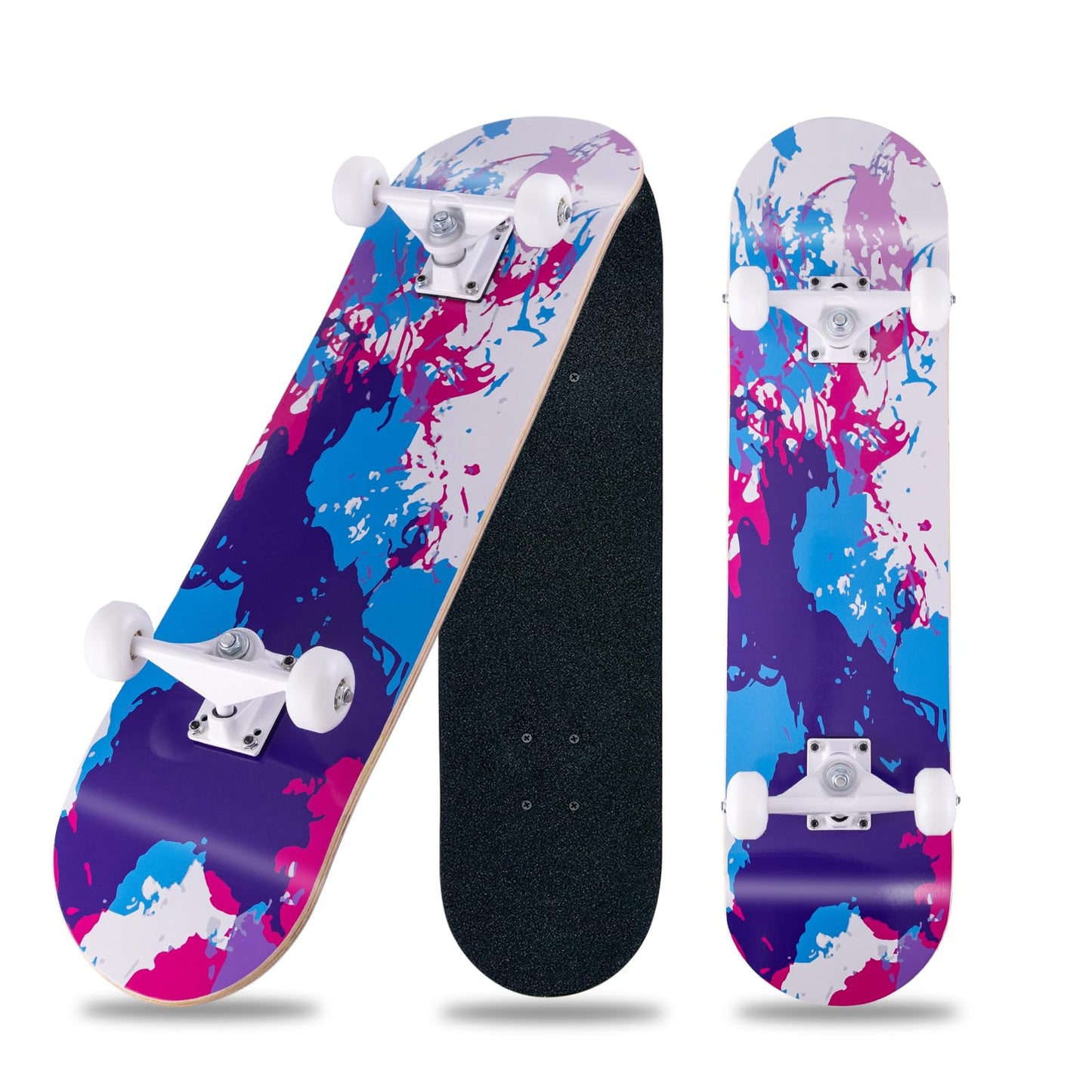 CLYCTIP Skateboards,31 x 8 inch Complete Skateboard for Beginners,8 Layer Maple Concave Cruiser Trick Skateboard for Teens and Adults (Graffiti-TY)