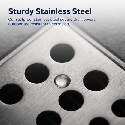 Steel Drain Cover 15 X 15cm - Pack of 2 Rustproof Swirl Drain Covers Outdoor & Indoor - Durable Mesh Drainage Covers Suitable as Shower Drain Cover