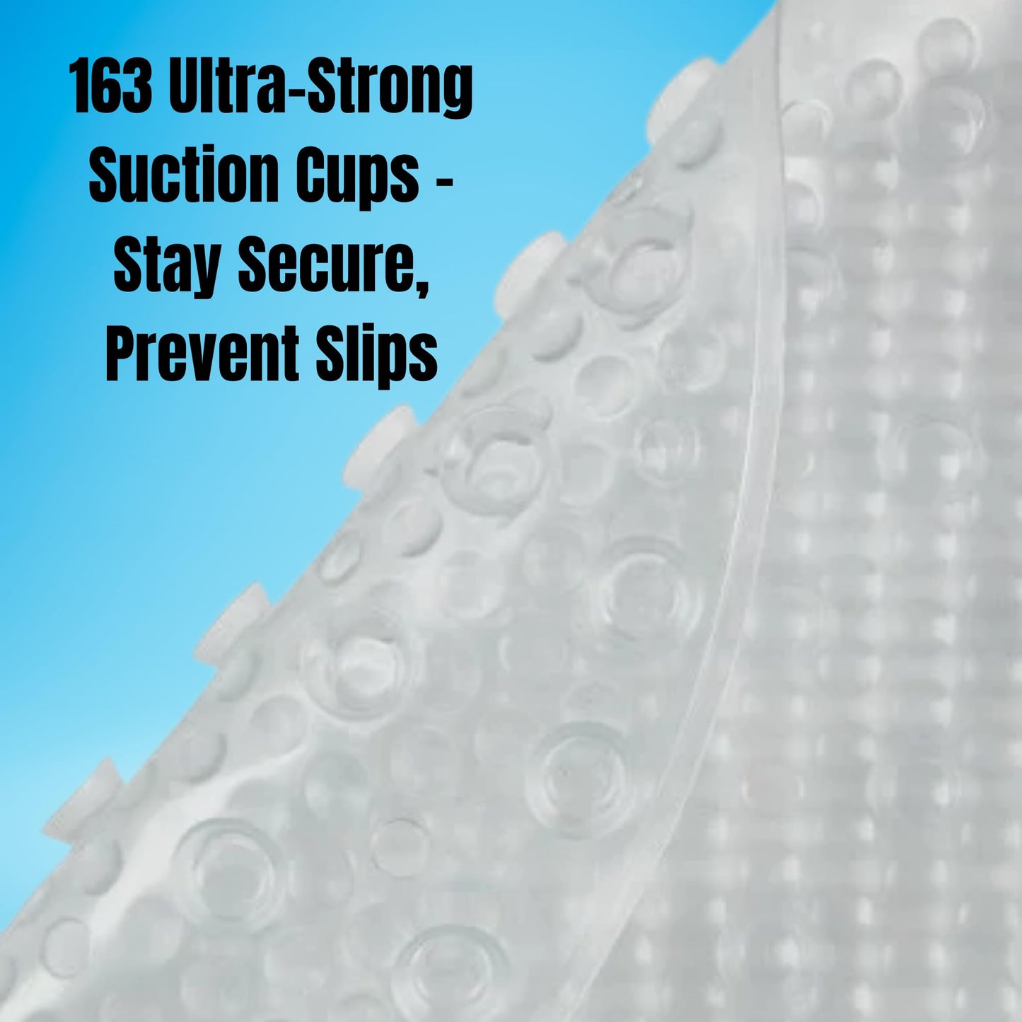 Non Slip Bath Mat 68x38.5cm with Drain Hair Catcher for Bathroom