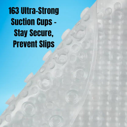 Non Slip Bath Mat 68x38.5cm with Drain Hair Catcher for Bathroom