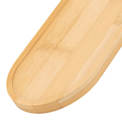 CHEUNGR Bamboo Oval Soap Tray, 6 Pcs Bamboo Bathroom Small Tray, Multi-Functional Wooden Plate Organizer for Tea, Fruit, Snacks, Jewelry Ring, Cakes