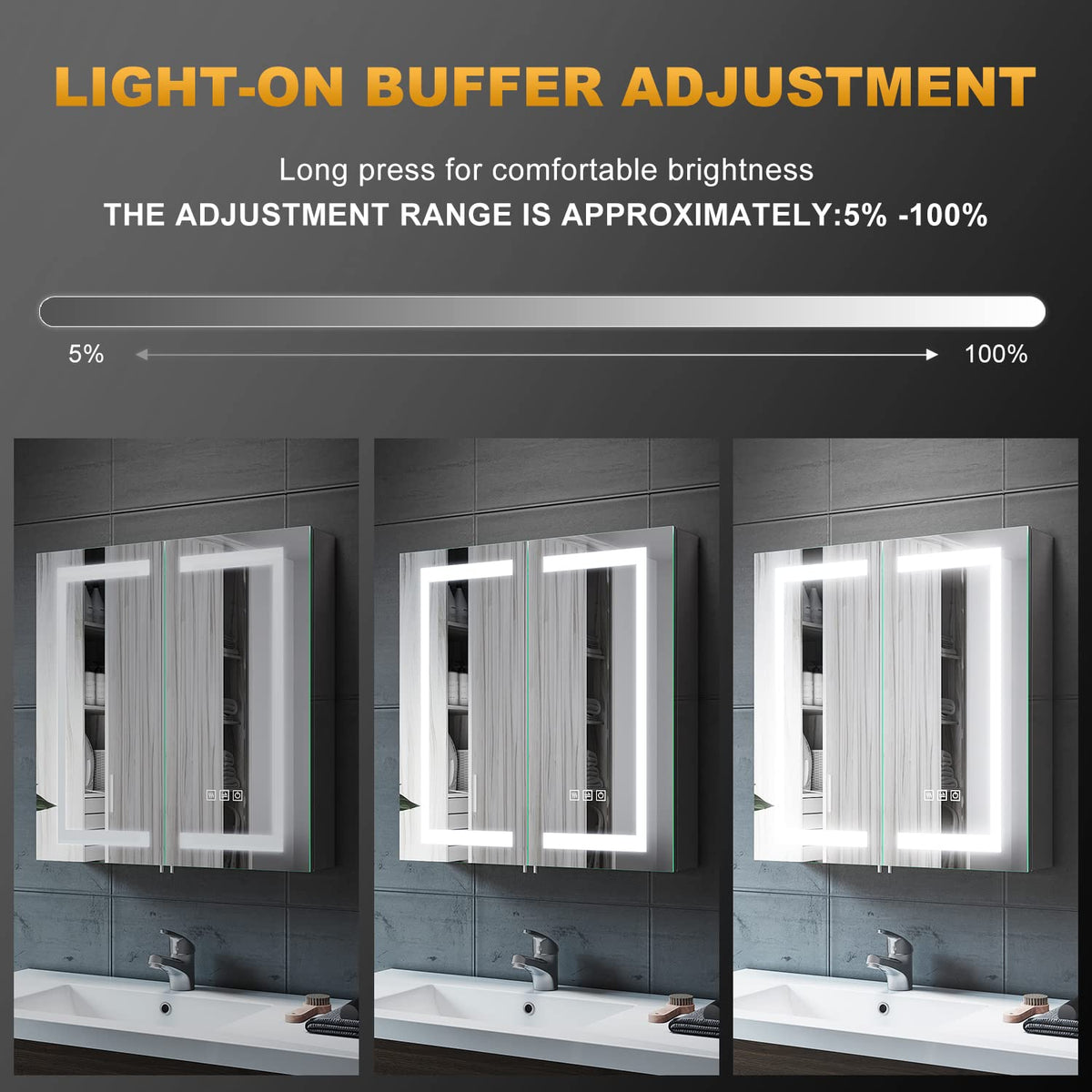 ELEGANT Modern LED Bathroom Mirror Cabinet with Shaver Socket, 630x650mm