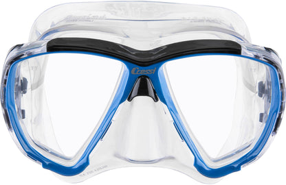 CRESSI Big Eyes+Alpha Ultra Dry Combo Clear/Azure - Combo Set Mask + Snorkel UD for Diving and Snorkelling, Transparent/Azure, One Size, Adults