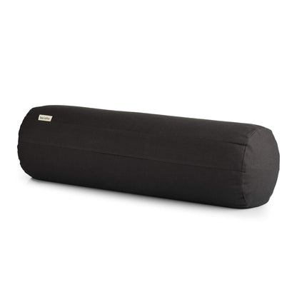 basaho Yoga Bolster | Organic Cotton | Buckwheat Hulls | Removable Washable Cover (Zen Black)