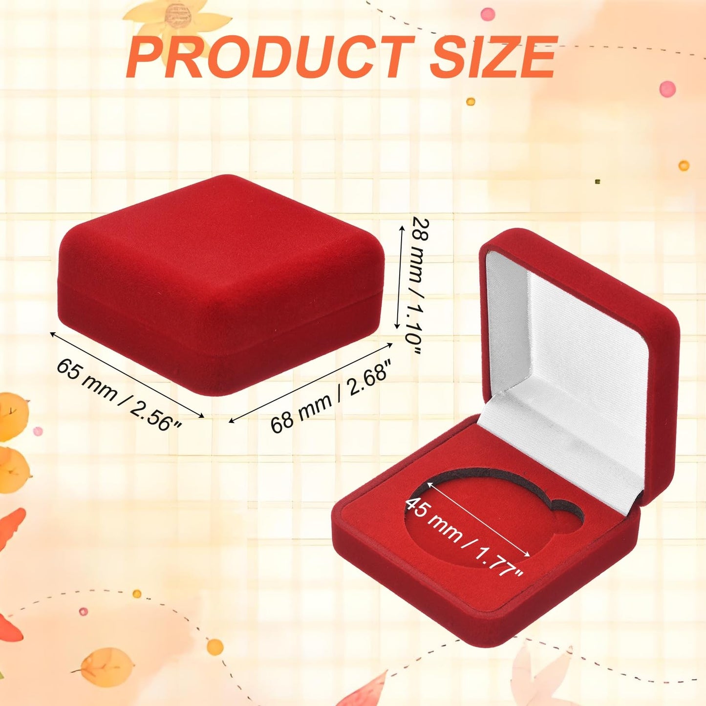 PATIKIL Velvet Challenge Coin Presentation Display Box, 45mm Coin Display Case Badge Gift Storage Protective Holder for Commemorative Medals Tokens