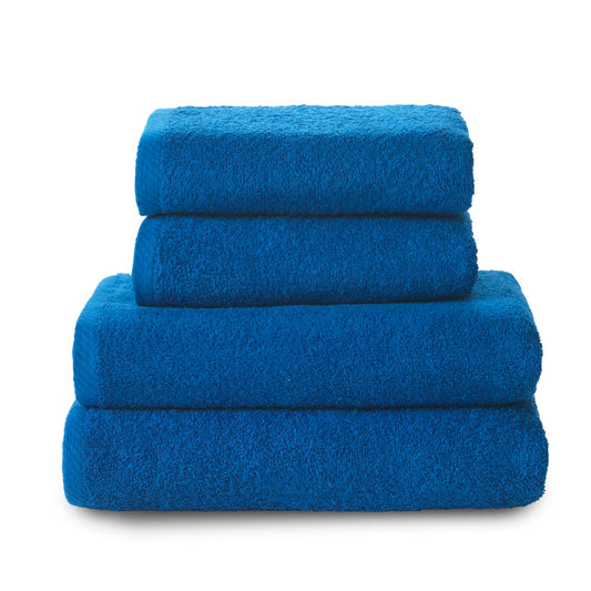Top Towel - Plus - Large Bath Towels - Bathroom Towels - 2 Hand or Sink Towels + 2 Bath Towels - 100% Cotton - Blue