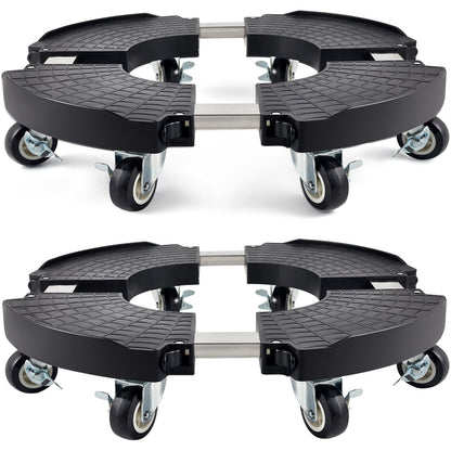 2 Pack Plant Caddy with Wheels Heavy Duty, Plant Trolley with 8 Lockable Casters, Plant Stand with Wheels Heavy Duty Adjustable 15"-21", 330lbs