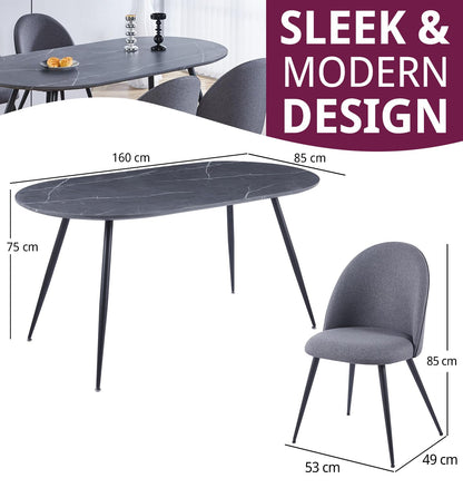 Hallowood Furniture Cullompton 160cm Large Dining Table and Chairs Set 4