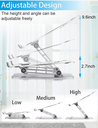Usoun Laptop Stand, Laptop Holder, Multi-Angle Stand with Heat-Vent, Adjustable Notebook Stand for Computer up to 17 inches