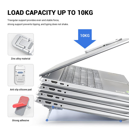 YIMATEECO Portable Laptop Riser Mini Laptop Stand for Desk, Zinc Alloy Self-Adhesive Keyboard Stand Tilt Angle Adjustable