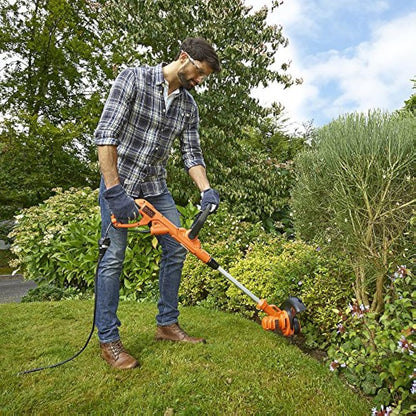 BLACK+DECKER Electric Strimmer 450W, 24V, Corded, Automatic Single Line Feed, Cutting Width 25cm, BESTA525-GB