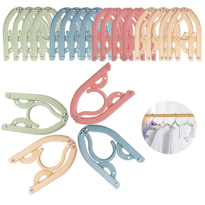Portable Travel Hangers, 20 PCS Portable Clothes Hangers Save Space, Folding Plastic Clothes Hanger Multifunction Travel Accessories for Holiday