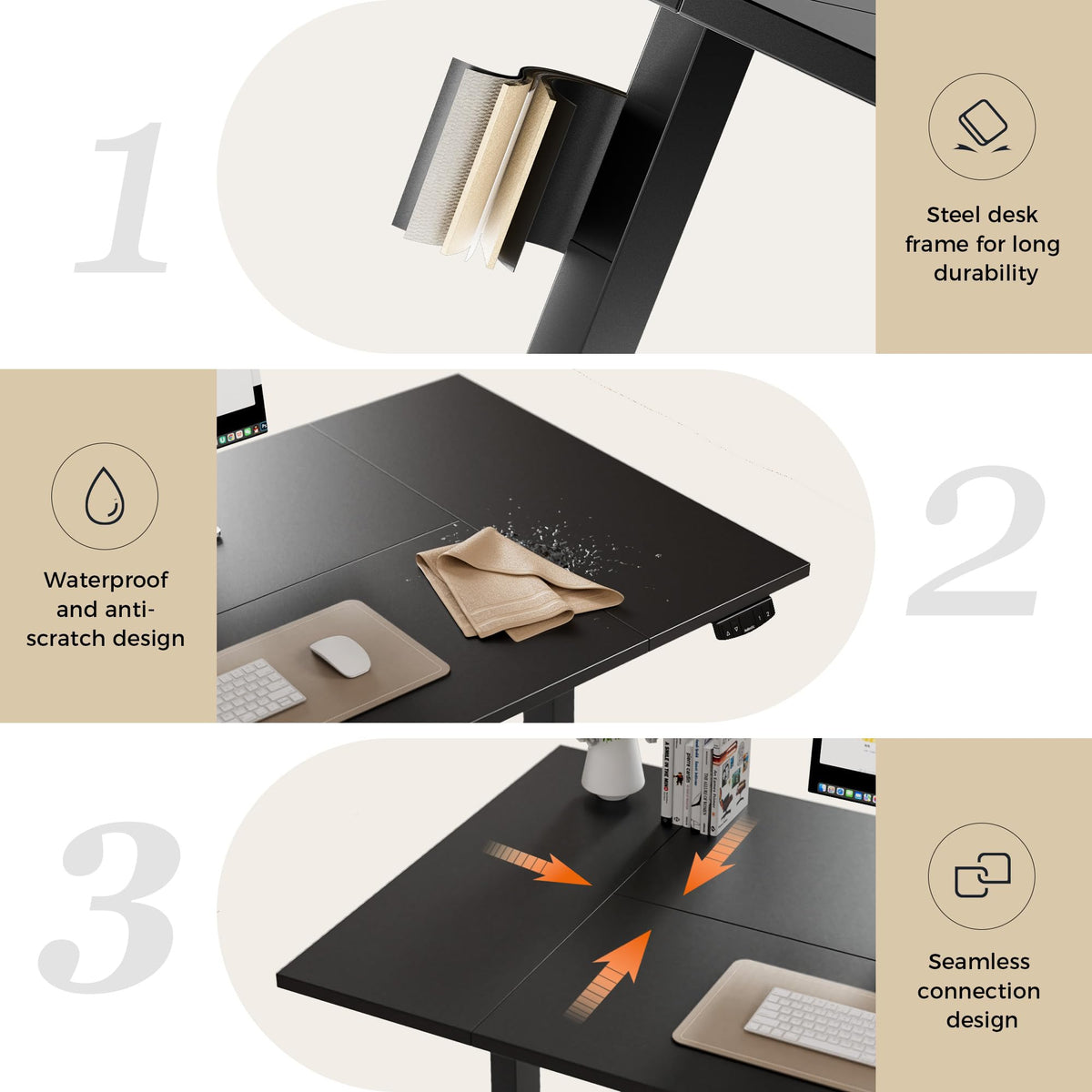 Agilestic Height Adjustable Electric Desk, 2 Memory Height, 160x80cm