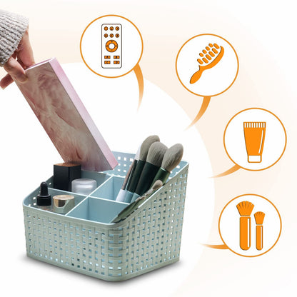 Fai Top 5 Grid Plastic Storage Basket Blue