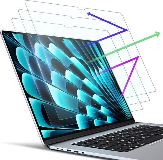 PYS [3-Pack Anti Blue Light Screen Protector for MacBook Air 15.3-Inch (2025/2024/2023, M4/M3/M2), Anti-Glare PET Matte Film, nti-Scratch,