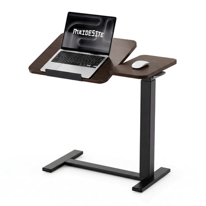 MAIDeSITe Fit Dual Overbed Table with Wheels, C-Shape Bedside Table