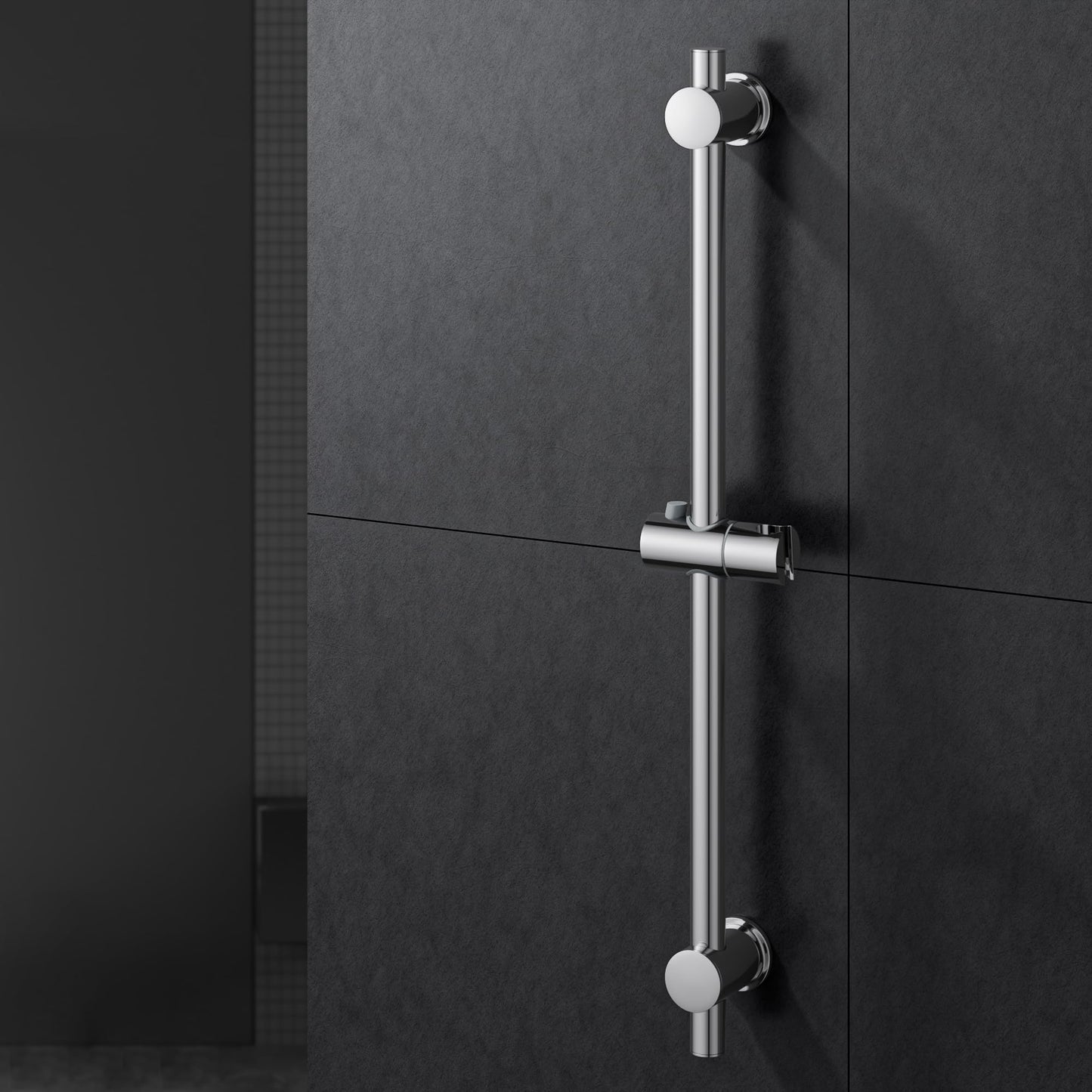 MORADO Shower Riser Rail 68cm, Shower Slide Bar with Adjustable Handheld Shower Head Holder,Wall Mounted,Chrome