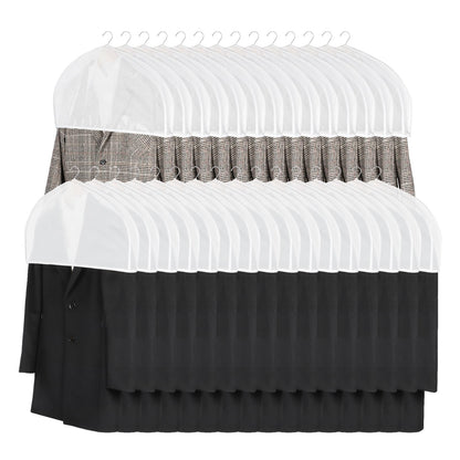 Univivi Shoulder Covers for Clothes (Set of 30) Breathable Garment Dust Covers Protectors with 2" Gusset for Suit, Coats, Jackets, Dress Closet