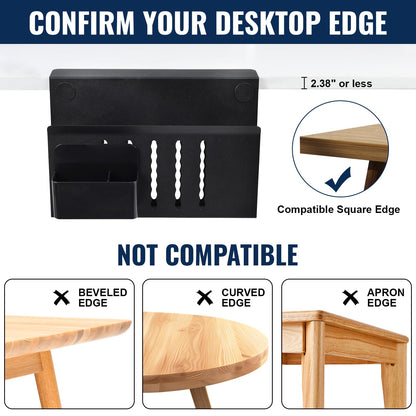 Osseph Under Desk Storage - Clamp-On Side Desk Organizer With Magnetic Pen Holder, Adjustable Laptop Holder for File Cable Management, 22 Lbs Capacity