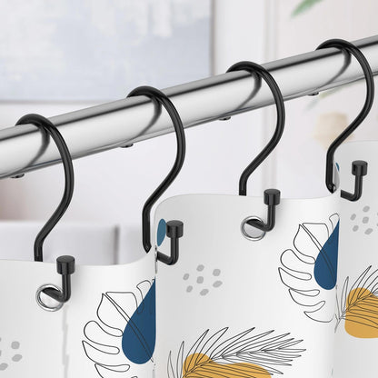 Goowin Shower Curtain Hooks, 12 Pcs S Shape Shower Curtain Rings, Rustproof Black Shower Curtain Rings