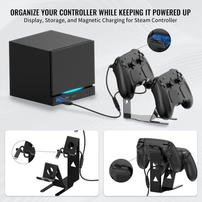 JOYTORN Steam Controller Compatible Controller Stand, Double-Tier Controller Display Stand, Metal Desktop Organiser