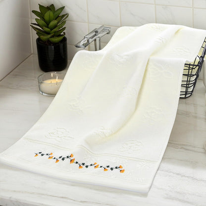 HMETOL Soft Absorbent Floral Embroidered Hand Towels for Bathroom Kitchen