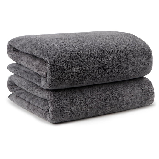 Orighty Microfibre Bath Towels Pack of 2(27'' x 54'') - Soft Feel, Highly Absorbent, Quick Drying for Body, Sport, Yoga, SPA, Fitness - Grey