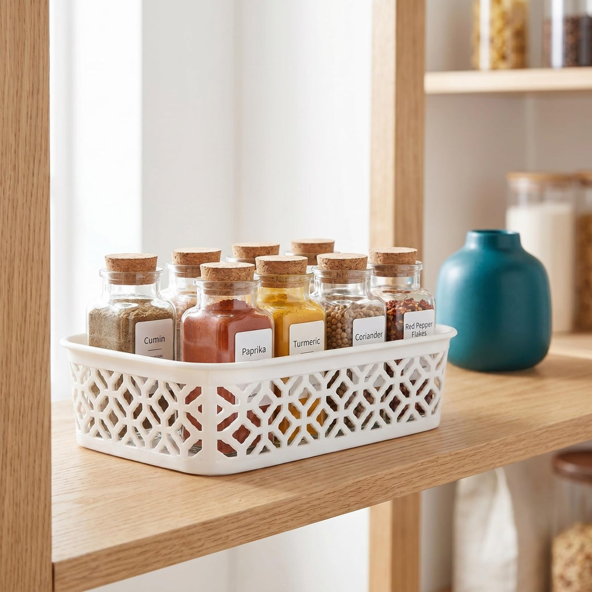 ZEAYEA 9 Pack Small Plastic Storage Basket, Classroom Organizer Baskets for Shelves Desk Drawer
