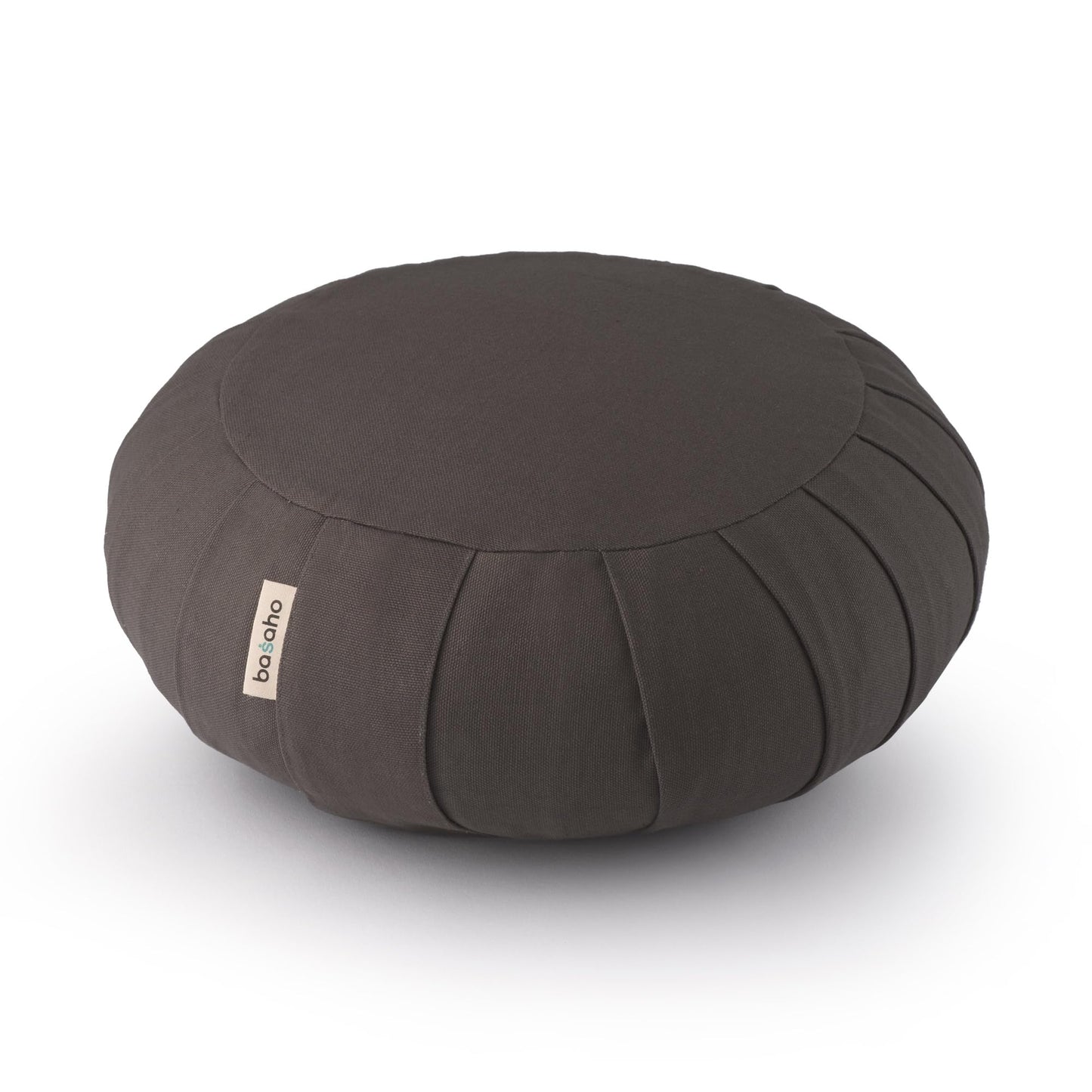 basaho CLASSIC Zafu Meditation Cushion | Organic Cotton | Buckwheat Hulls | Removable Washable Cover (Stone)
