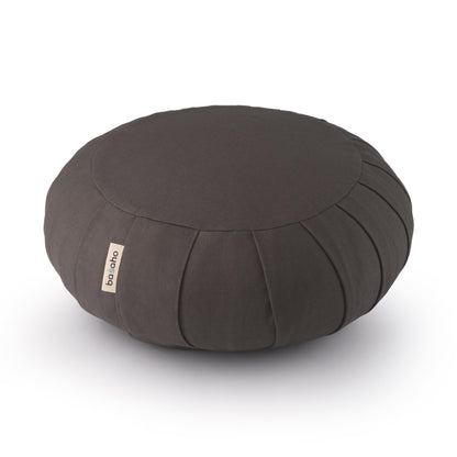 basaho CLASSIC Zafu Meditation Cushion | Organic Cotton | Buckwheat Hulls | Removable Washable Cover (Stone)