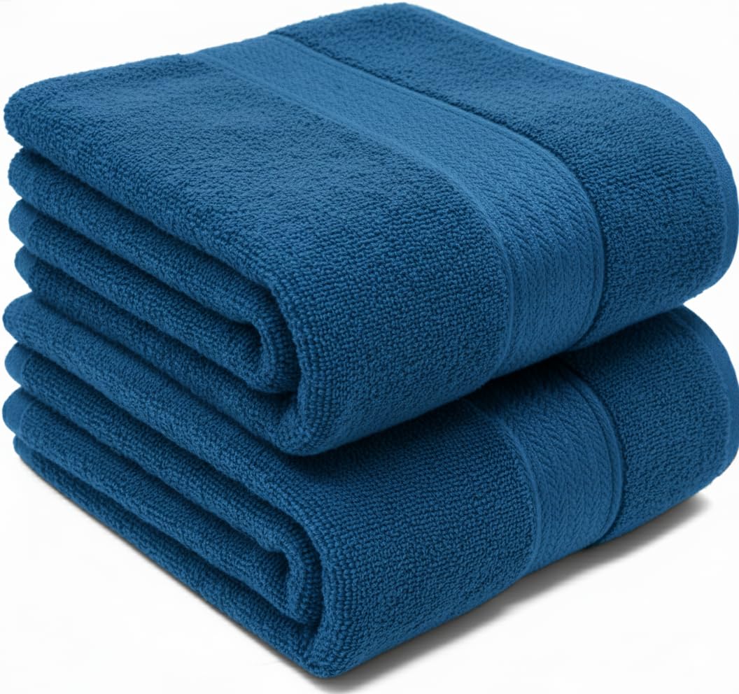 UK furniture Premium Jumbo Bath Sheets (90 x 150 cm-2 Pack) 100% Egyptian Cotton Super Absorbent Extra Large Bath Sheet Quick Dry Hotel Quality