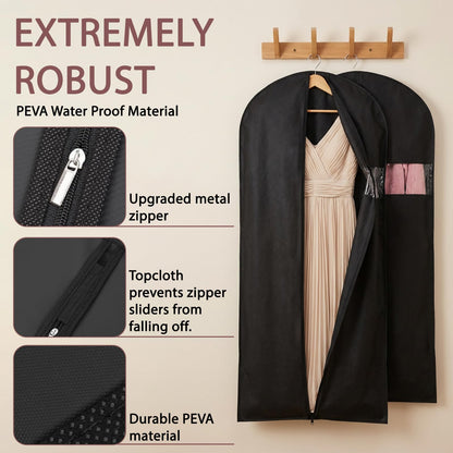 YANJINGSHE Suit Bag, Oxford Garment Bag 60-165cm, 2 Pack Black