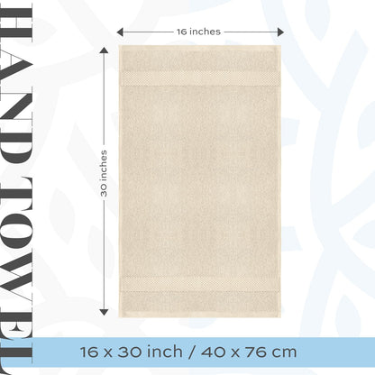 White Classic - Luxury Towel Set for Bathroom, Hotel, Spa, Kitchen, Egyptian Cotton, 16 x 30 Inches, 6 Piece Set (Ivory)