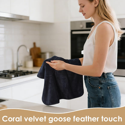 VIVOTE Microfibre Bathroom Hand Towels Black Hand Towels for Kitchen