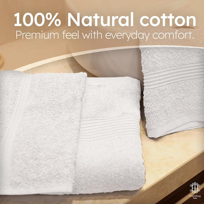 HomeBurg Luxe Set – Washcloths (30 x 30cm), Hand Towels (40 x 70cm) & Bath Towels (65 x 137 cm) – 100% Cotton, Soft, Absorbent, Easy Care, Versatile