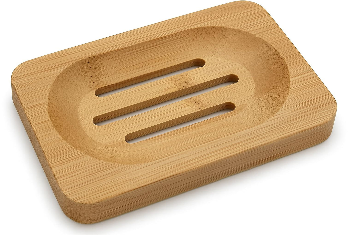 Bamboo Soap Dish – Natural Wooden Soap Holder with Drainage Grooves | Eco-Friendly, Quick-Dry & Durable Soap Tray for Bathroom, Shower