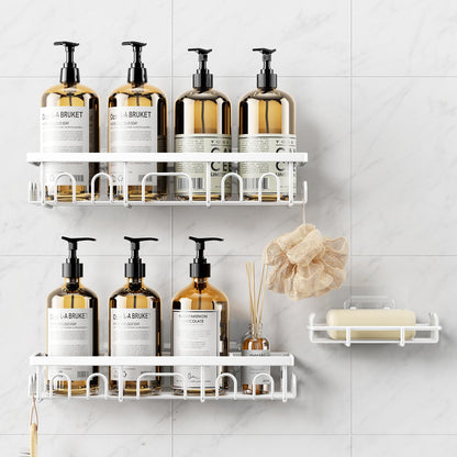 Deyhoc 3 Pack Rustproof Stainless Steel Shower Caddy - White