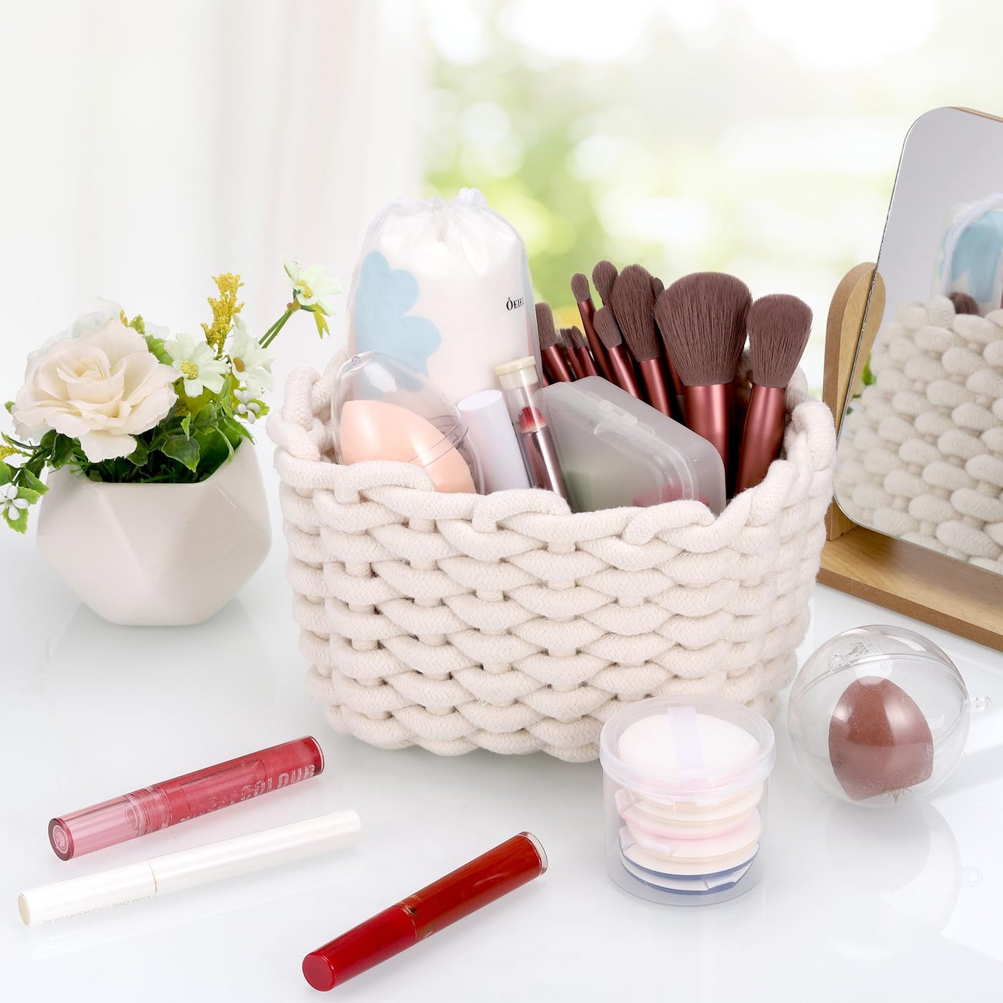 Yimomoyi Woven Storage Baskets, Cotton Rope Basket Woven Storage Baskets