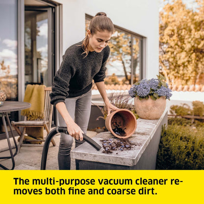 Krcher 16281030 Wet & Dry Vacuum Cleaner WD 3, blower function, power: 1000W, plastic container: 17L, suction hose: 2m, incl. cartridge filter, floor