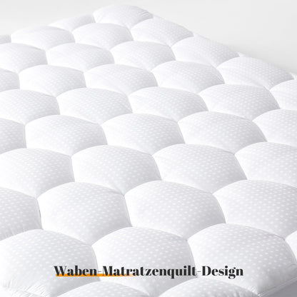 Sonive Mattress Protector 90 x 200 cm, Quilted Mattress Protector with 38 cm Deep Pocket, Breathable Duvet, Grey