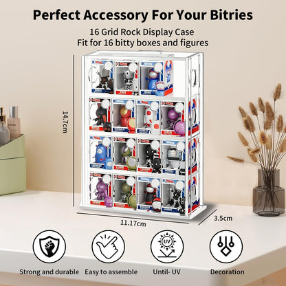 Acrylic Bittys Display Case,Clear Small Display Cabinet to Keep Collectibles Dustproof and Organised