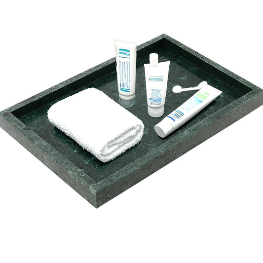 ZOENHOU 30 x 20cm Natural Marble Stone Tray, Rectangle Bathroom Toilet Tank Storage Tray, Decorative Vanity Holder for Coffee Table, Sink Countertop