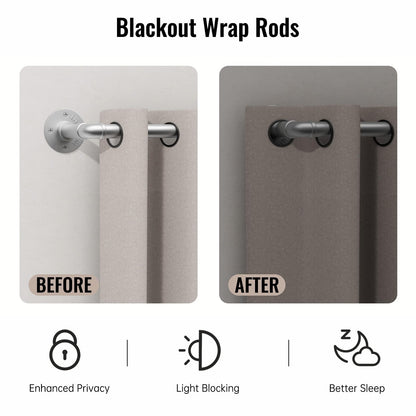 DEFYNEE Silver Curtain Poles, 80-305cm, 25mm Diameter, Extendable, Industrial Style, Wall/Ceiling Mounted, Matte Finish on Metal