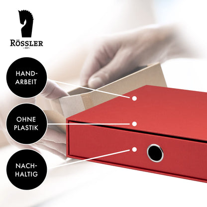 Rössler Papier 1524452360 - S.O.H.O. Ladebox voor DIN A4, met grijpgat, rood, 343 x 250 x 65 mm, 1 stuk