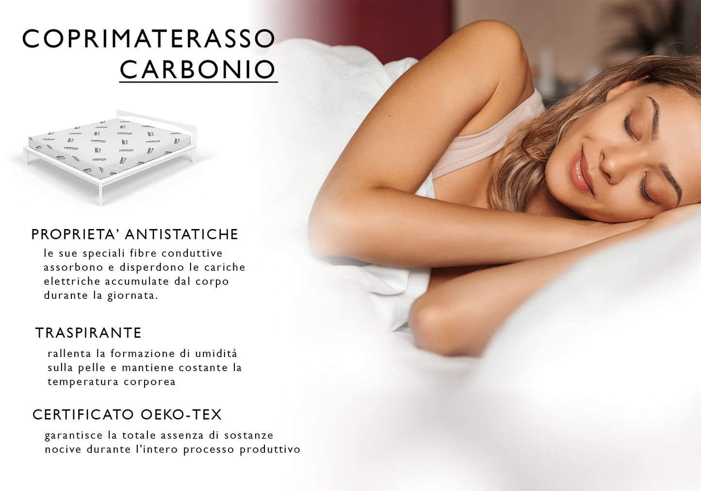 MB HOME ITALY Mattress Cover, Thermocontrol, White, Small Double 120x200 cm