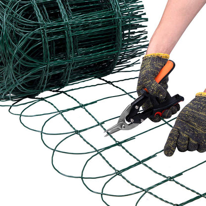 Amagabeli Garden Home 0.4M x 25M Green Garden Border Fence 2.95mm RAL6005 PVC Coated Metal Wire Fencing Rustproof Netting Border Edge for Outdoor