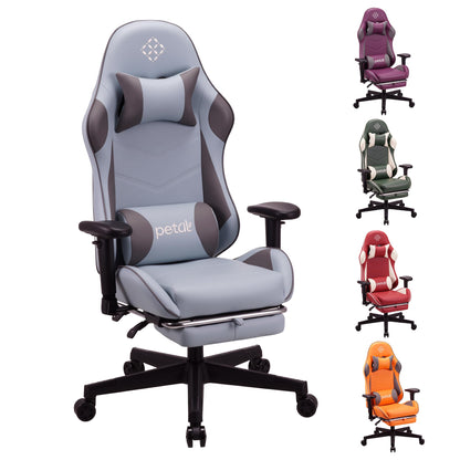 Play haha.Ergonomic reclining seat with footrest adjustable headrest and lumbar cushion high back support padded armrests PU leather finish for