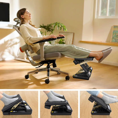 Arejonner Foldable Foot Rest, Computer Foot Rest Under Desk, 12Modes Adjustable Ergonomic Foot Rest for Office, Loading Capacity 80 pounds